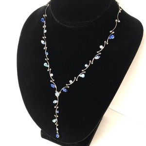 Vtg Carolee necklace silver toned & blue stones